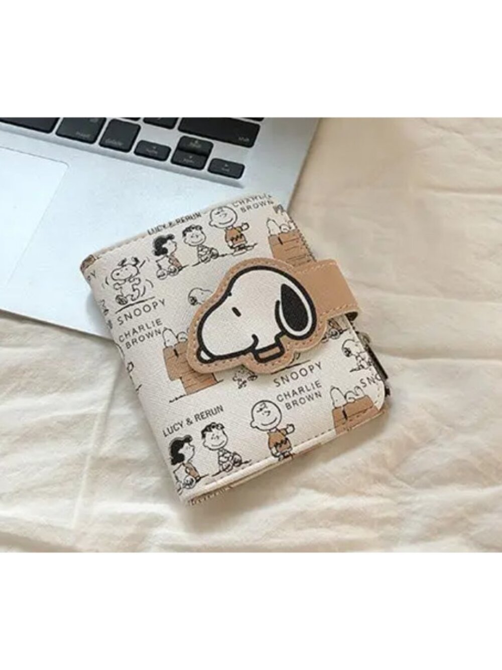 Snoopy Cartoon Coin Purse – Cute Mini Wallet with Zipper, Multi‑Slot ID Holder